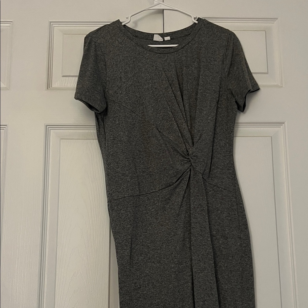 GAP Charcoal Knot-Front Midi Dress